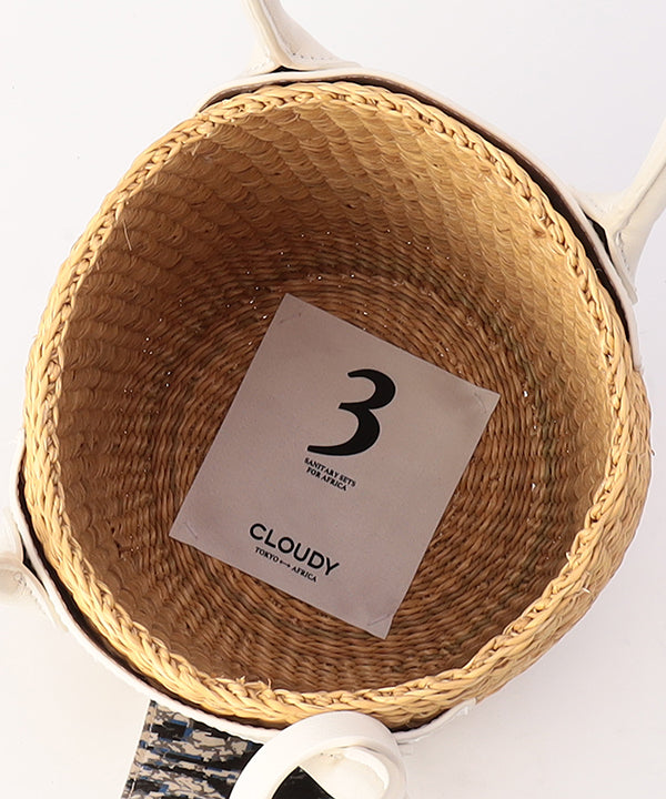 Tube Basket × Fake Leather handle WHITE