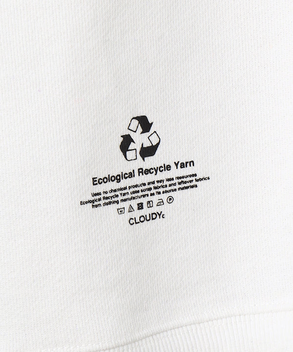Recycled Sweat Parka CLOUDY LOGO WHITE