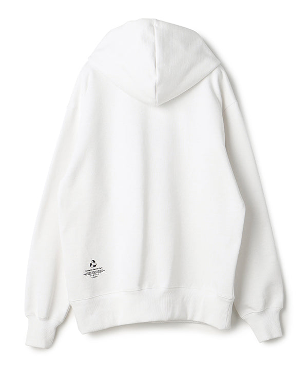 Recycled Sweat Parka CLOUDY LOGO WHITE