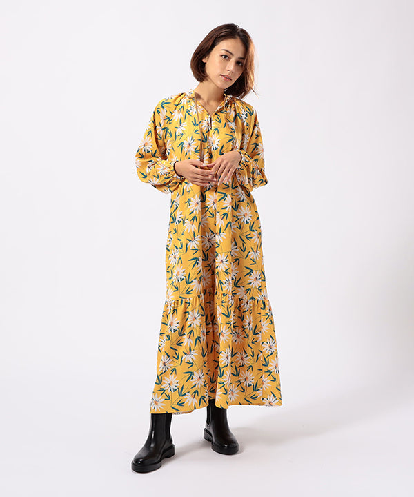 One-piece with Textile Pattern BEIGE