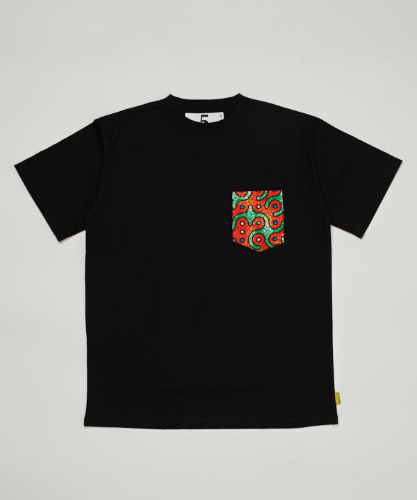 Pocket T-SHIRTS Uneck 324 BLACK