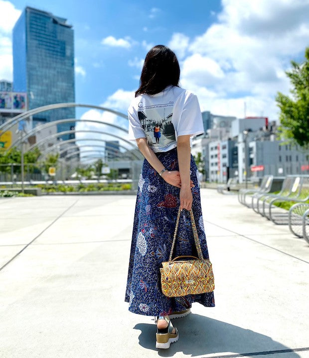 Quilting Kitenge Bag Medium NAVY