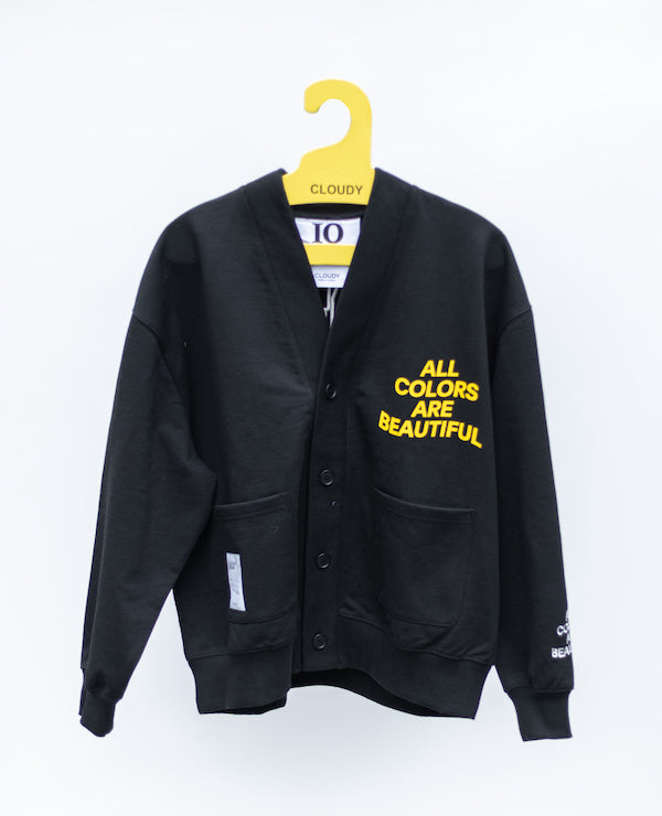 Recycled Cardigan ALL COLORS ARE BEAUTIFUL BLACK