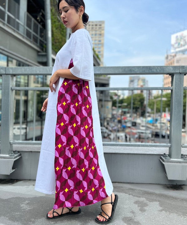 Side Pleated One-piece PINK