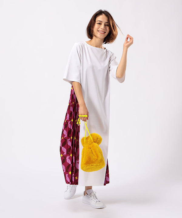 Side Pleated One-piece PINK