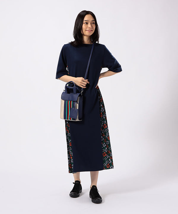 Two Tone Kente Shoulder Bag (Small)DARK BROWN