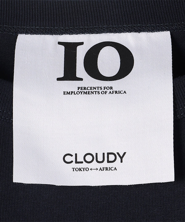 Cut and Sew with Textile Pattern Frilled Hem NAVY