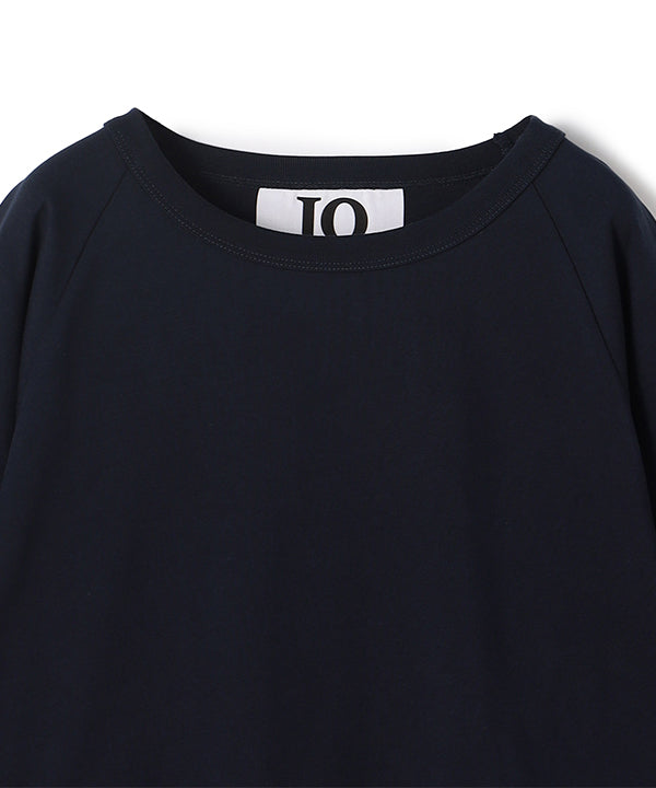 Cut and Sew with Textile Pattern Frilled Hem NAVY