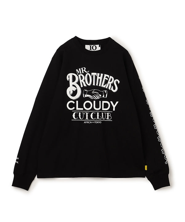 MR.BROTHERS × CLOUDY Long Sleeve T-Shirts Front print Black | T ...