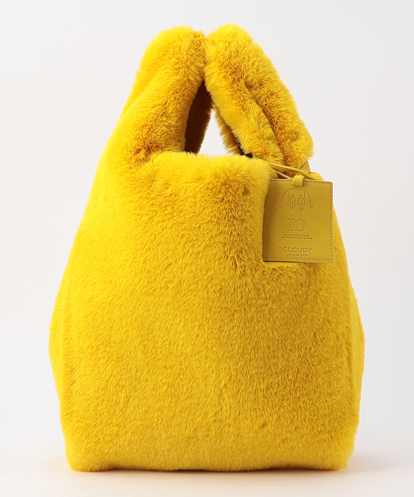 Eco Fur × African Fabric Convenience Bag (Medium) YELLOW