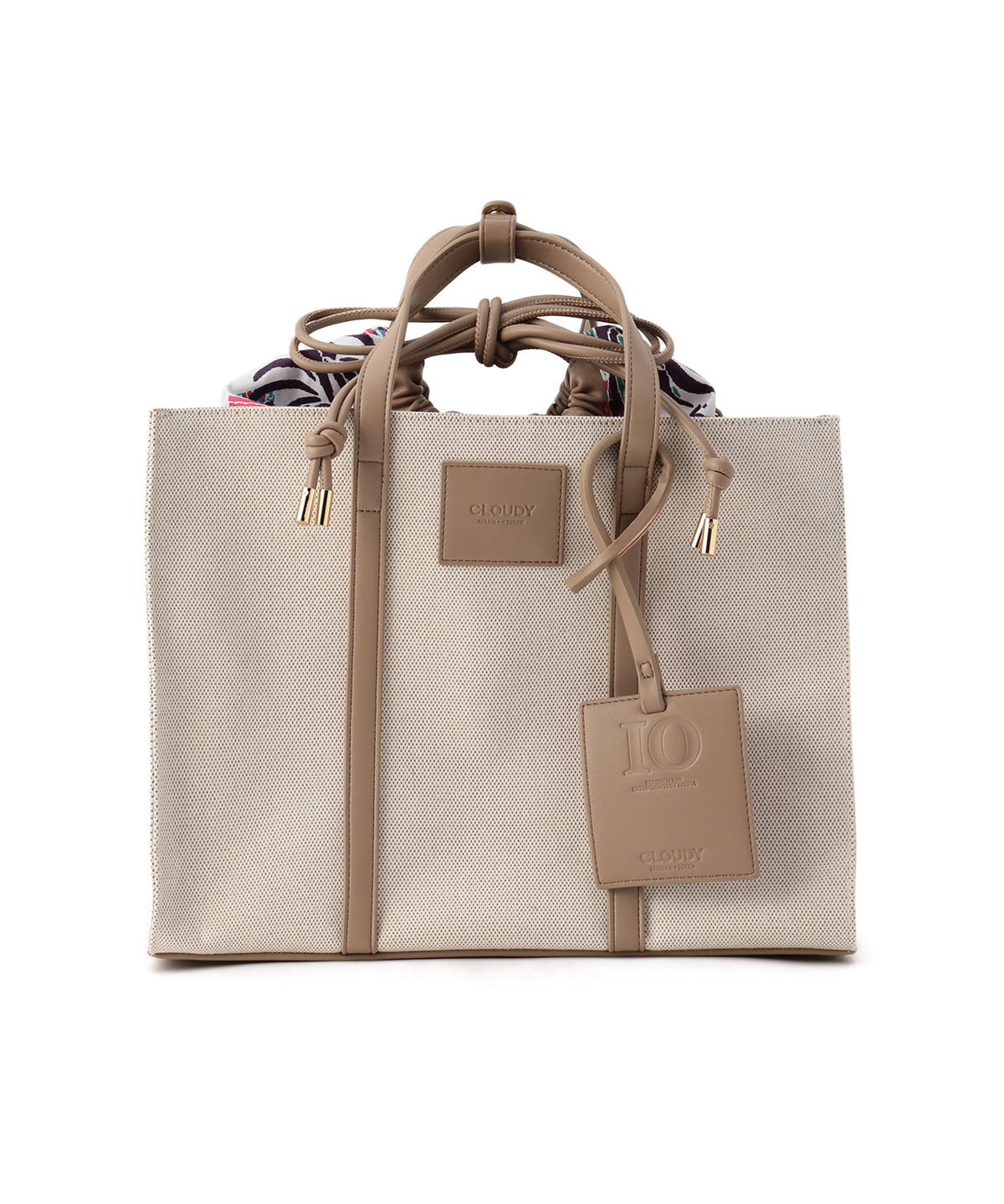 Square canvas tote Medium GREIGE
