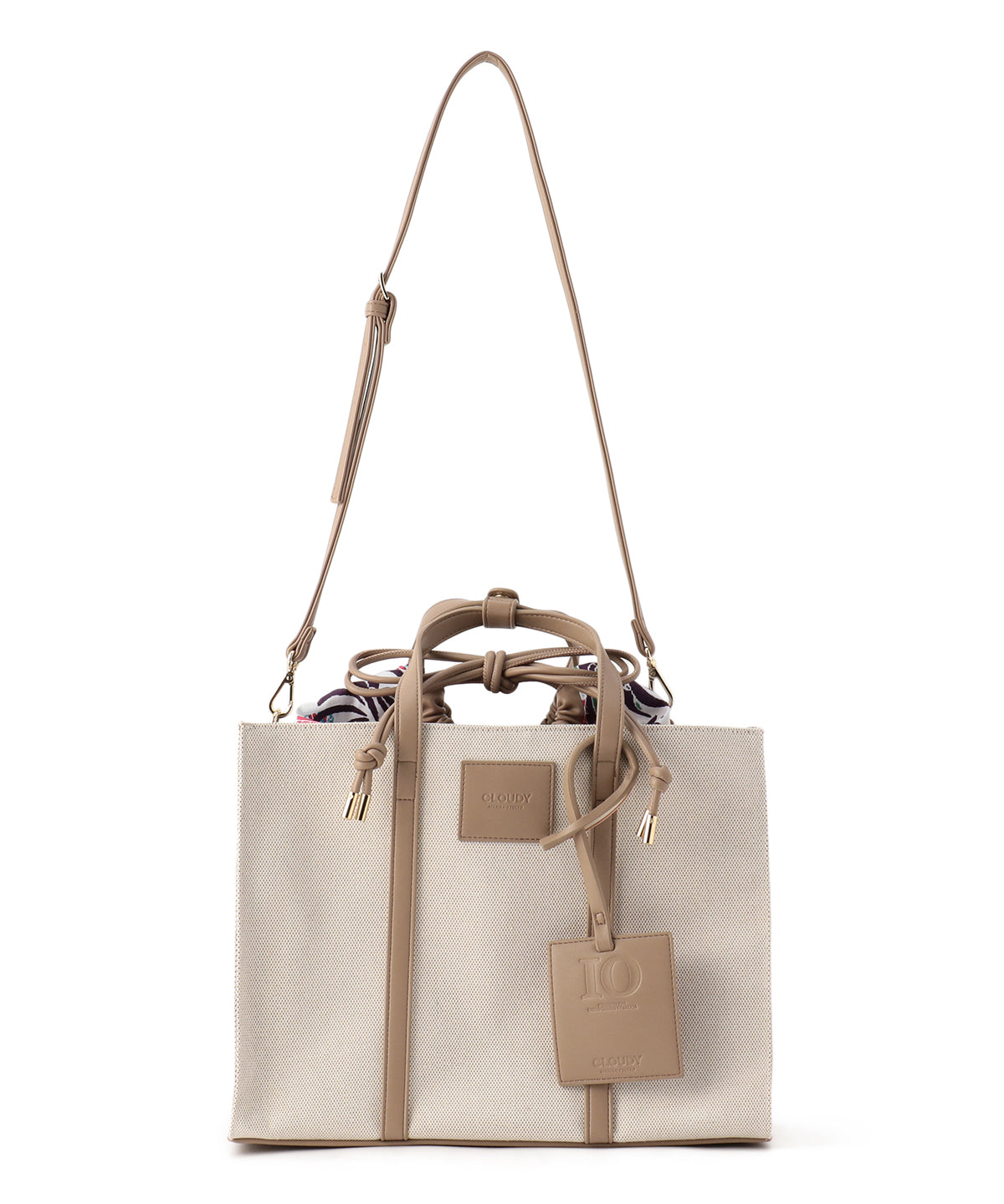 Square canvas tote Medium GREIGE