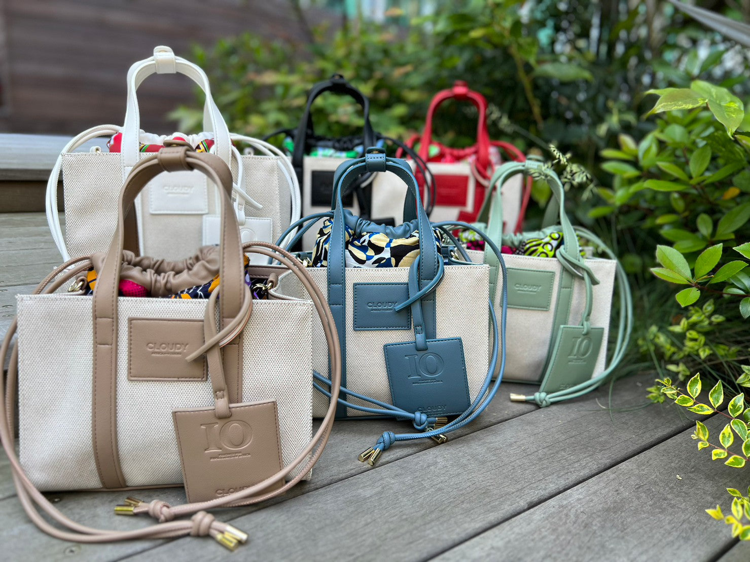 Square canvas tote Medium GREIGE