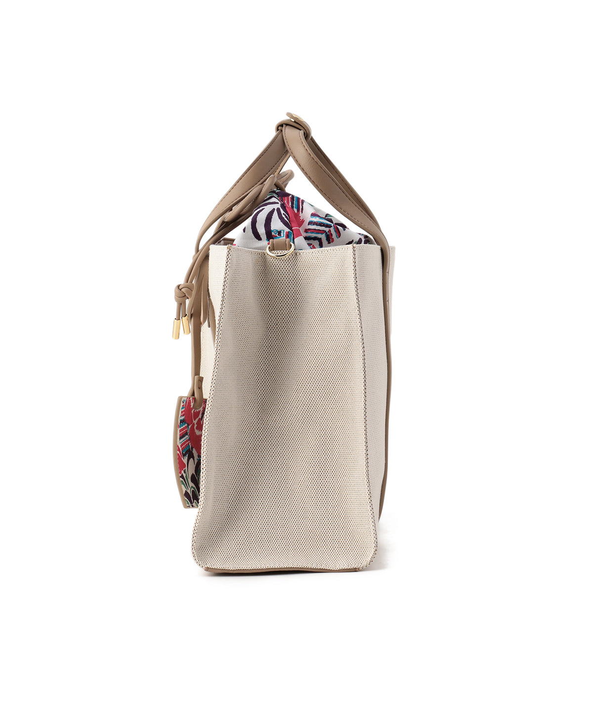 Square canvas tote Medium GREIGE