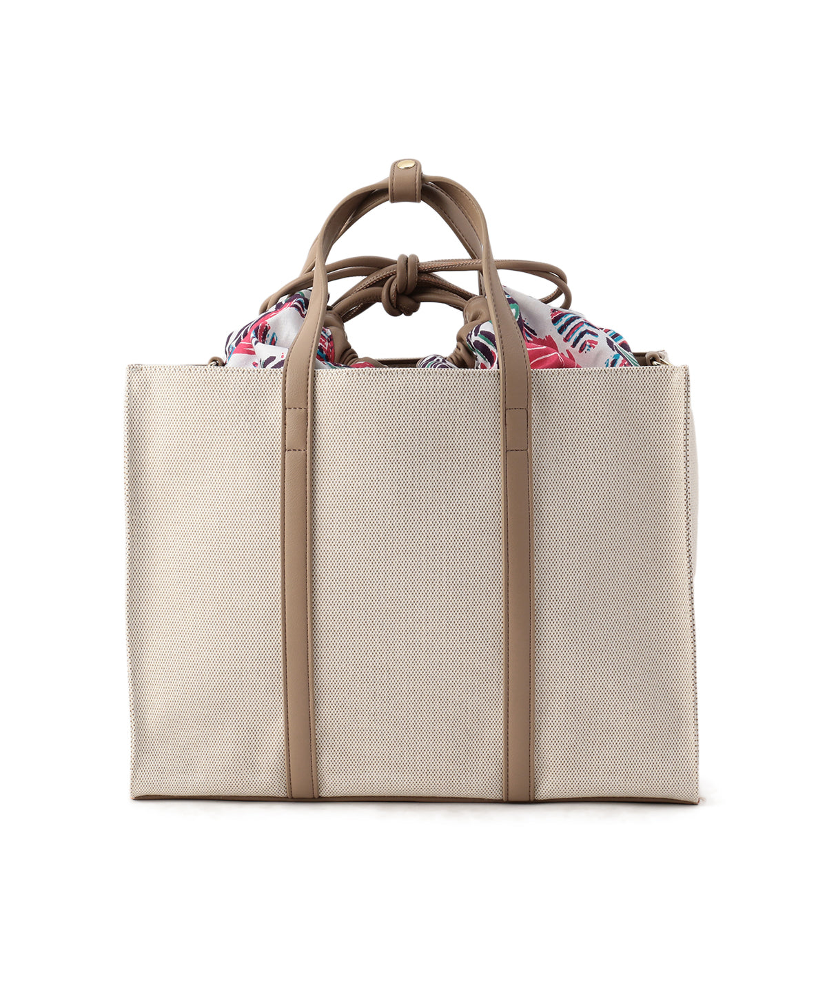 Square canvas tote Medium GREIGE