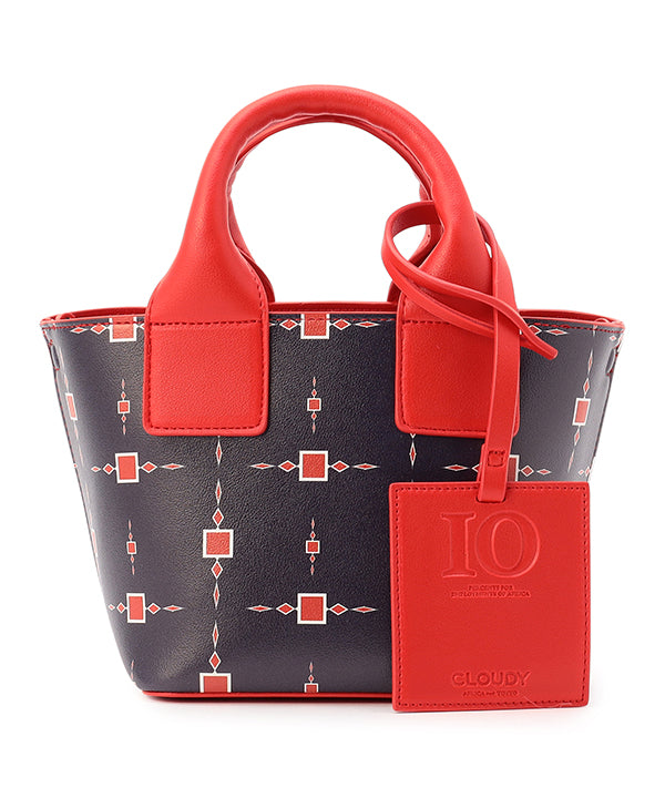Printed Fake Leather 2Way Handbag (Small) RED