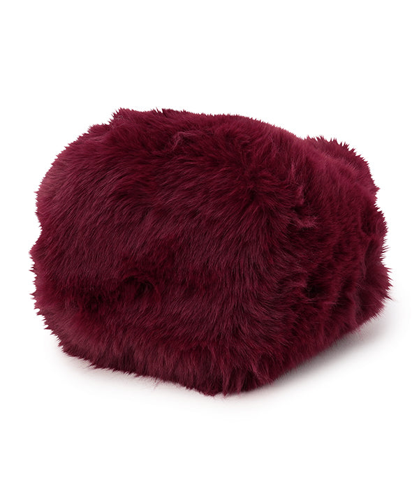Eco Fur Tote Bag (Small) BURGUNDY
