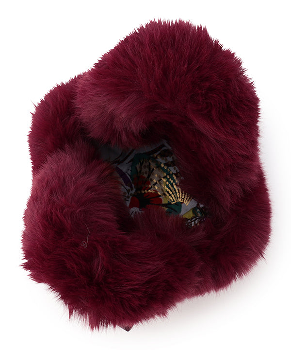 Eco Fur Tote Bag (Small) BURGUNDY