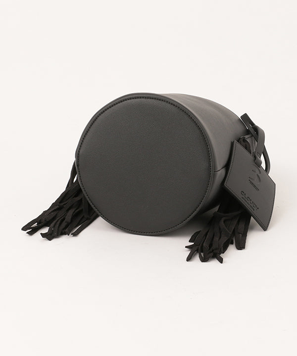 Fake Suede Fringe Handle Bag BLACK