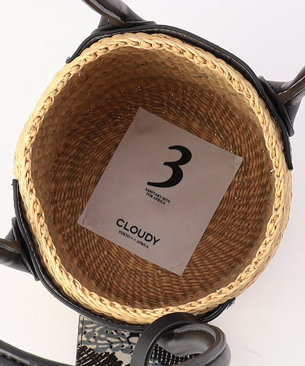 Tube Basket × Fake Leather handle BLACK