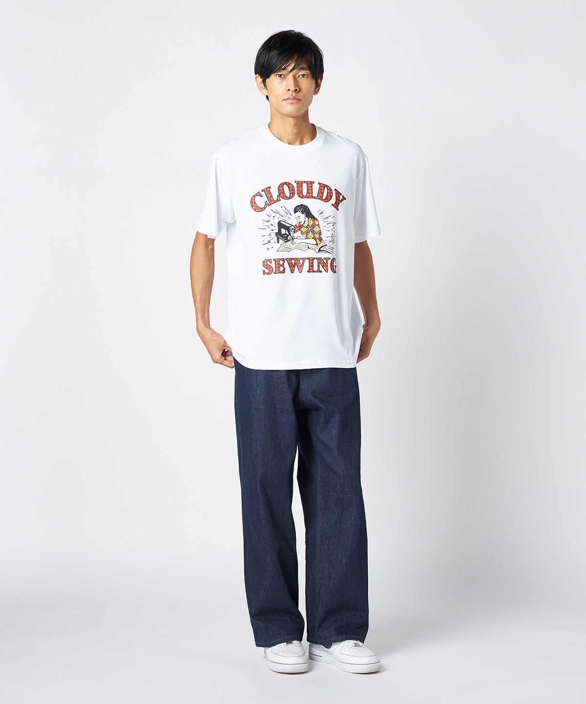 Lunch T-shirts CLOUDY SEWING WHITE