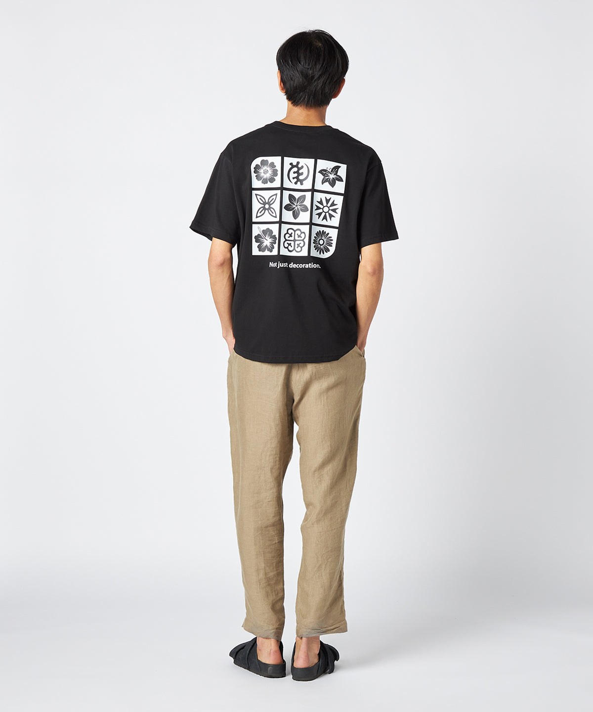 Lunch T-shirts flower and adinkra  BLACK