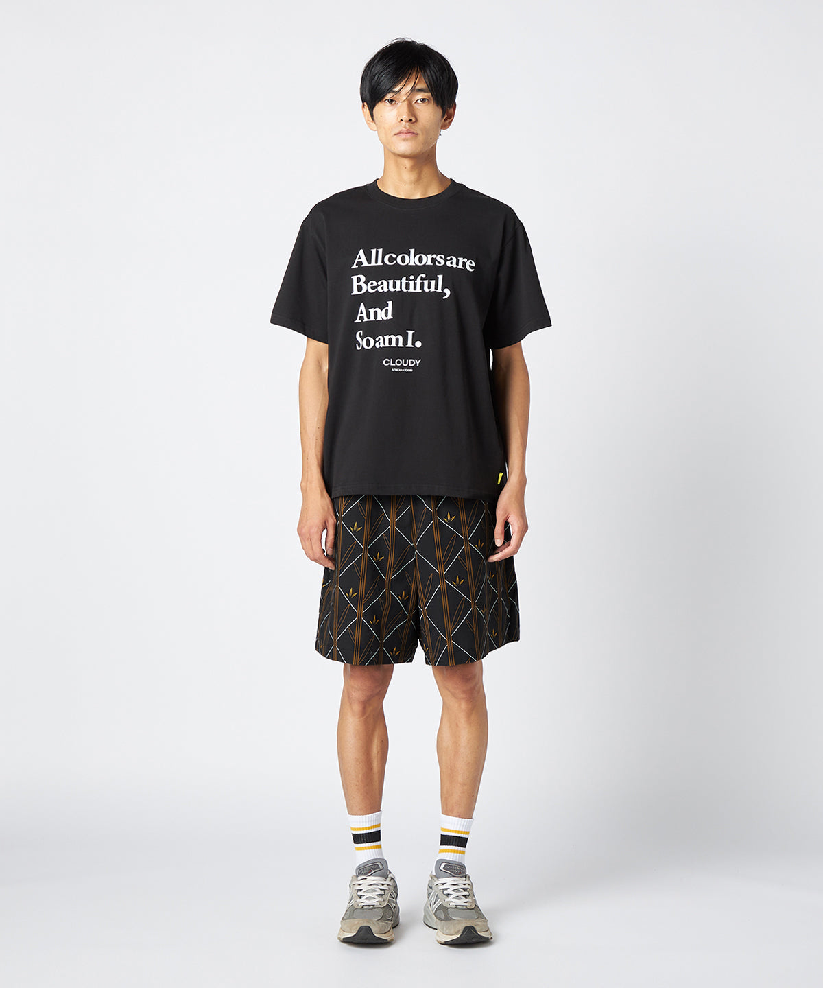 African Textile Shorts CHARCOAL