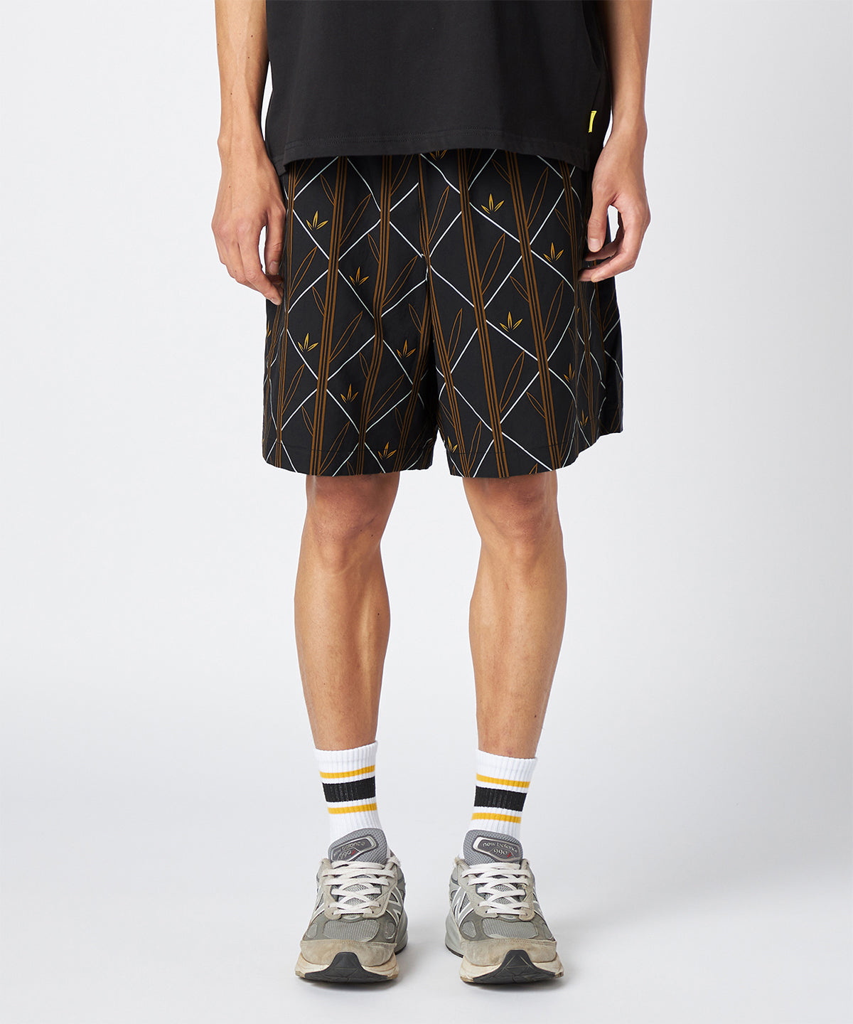 African Textile Shorts CHARCOAL