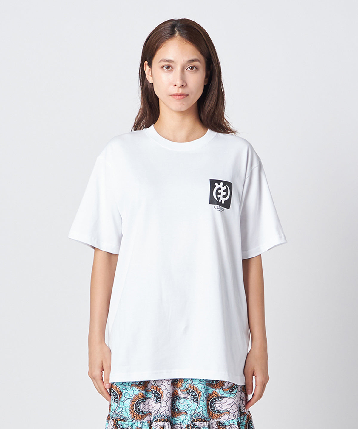 Lunch T-shirts flower and adinkra  WHITE