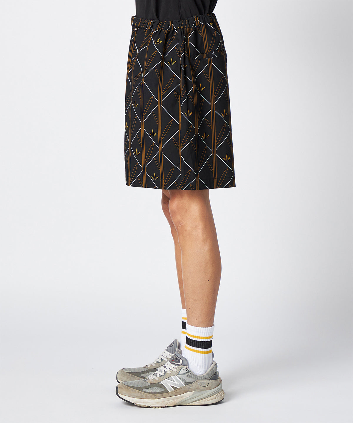 African Textile Shorts CHARCOAL