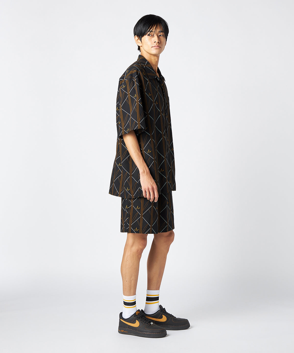 African Textile Shirt CHARCOAL