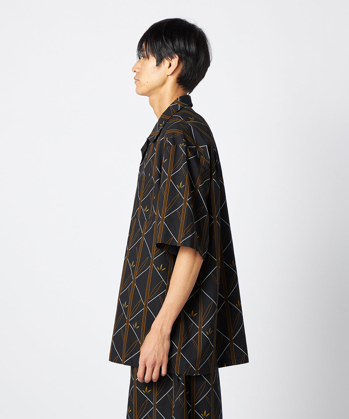 African Textile Shirt CHARCOAL