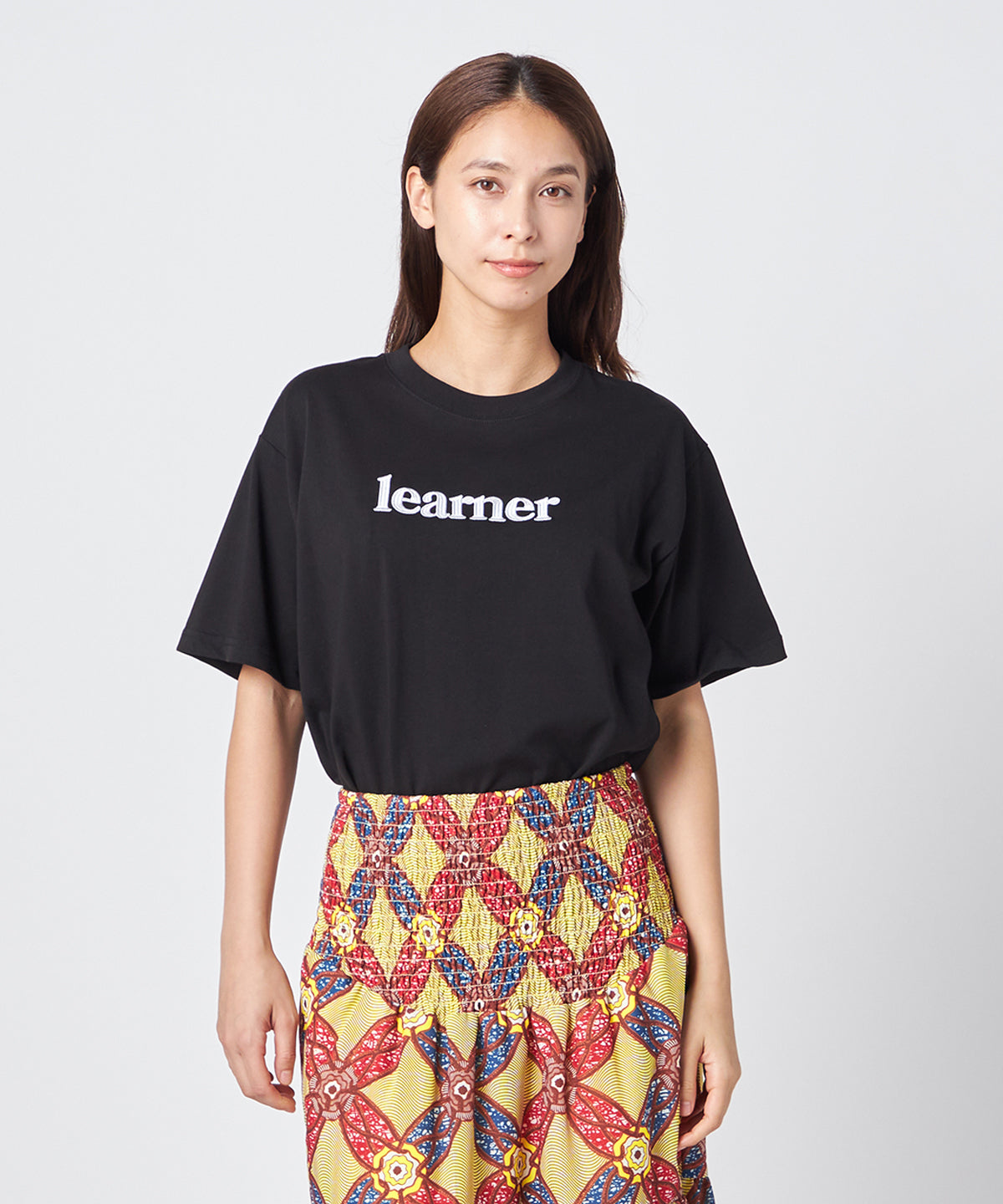 Lunch T-shirts learner刺繍 BLACK