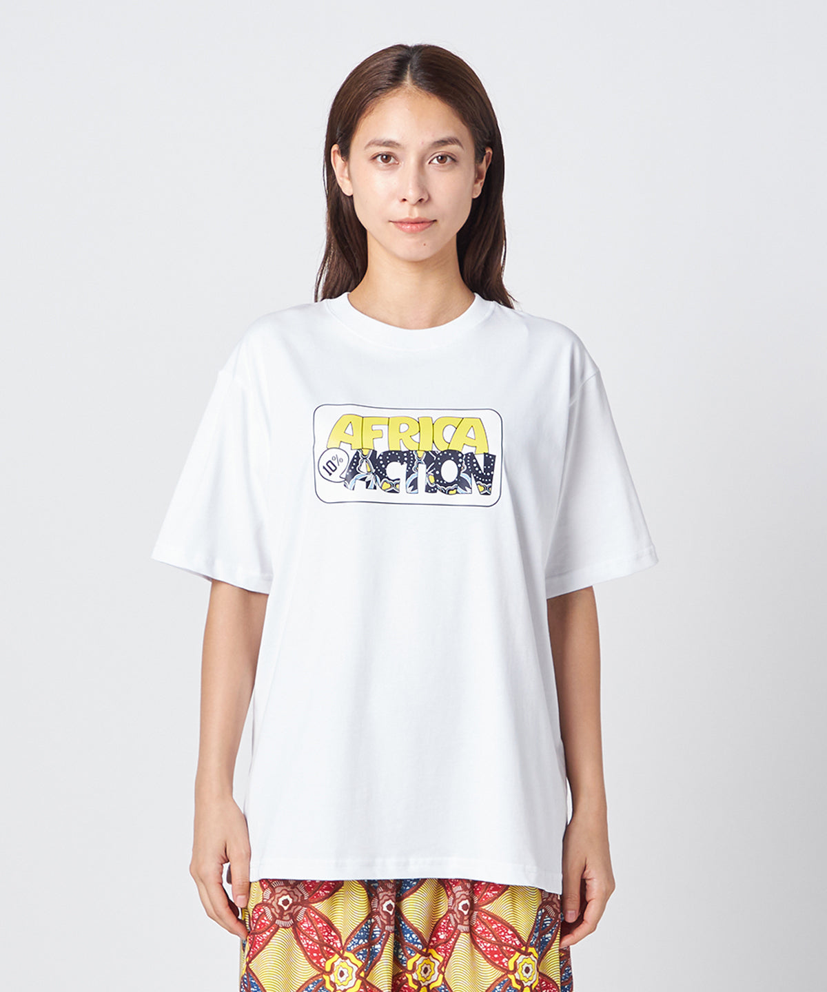 Lunch T-shirts AFRICA10%ACTION  WHITE