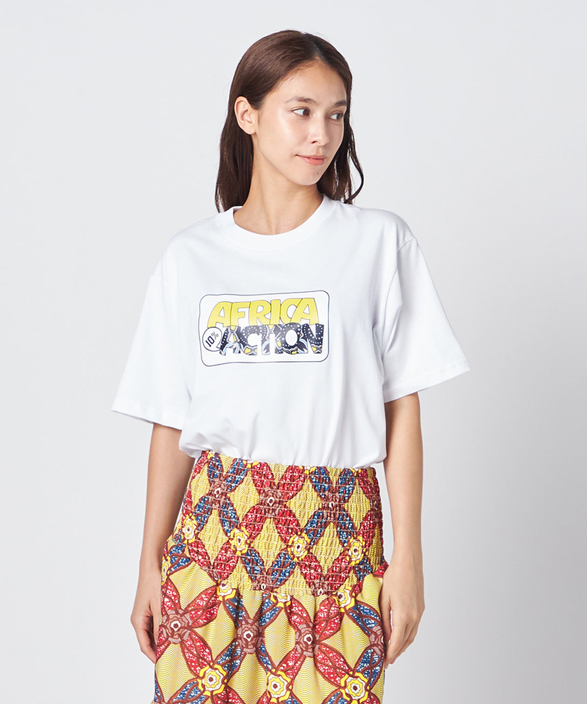Lunch T-shirts AFRICA10%ACTION  WHITE