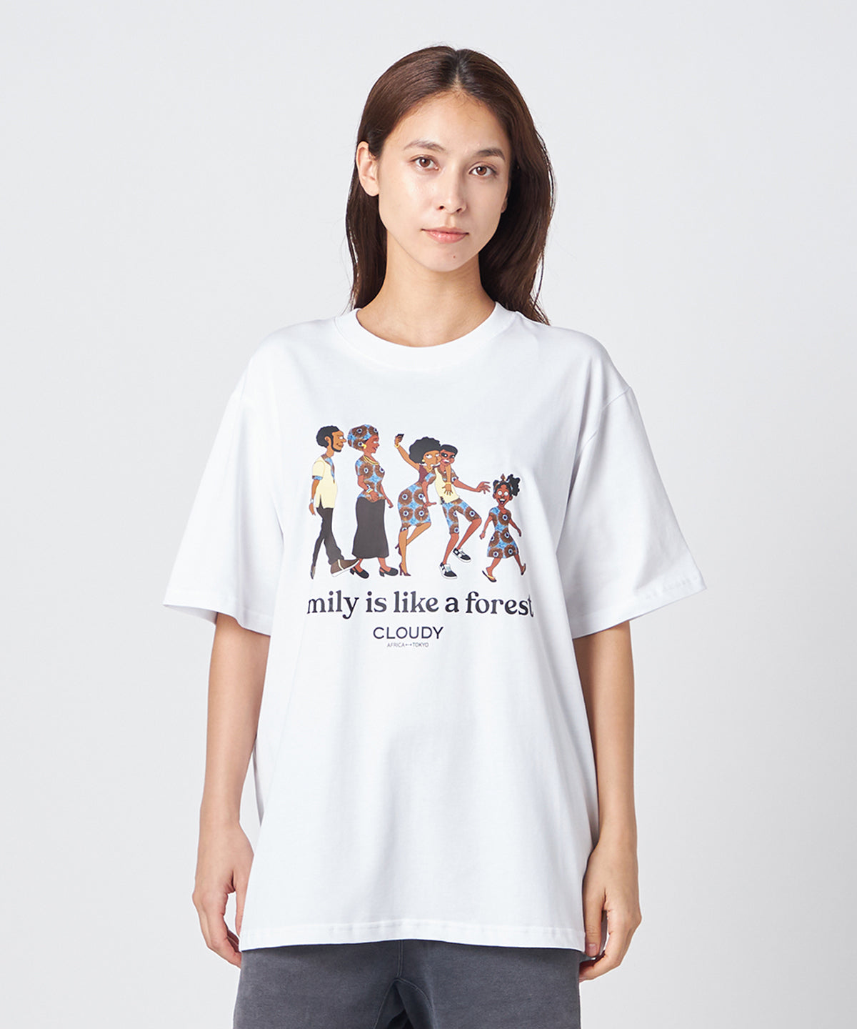 Lunch T-shirts Family is like a forest WHITE