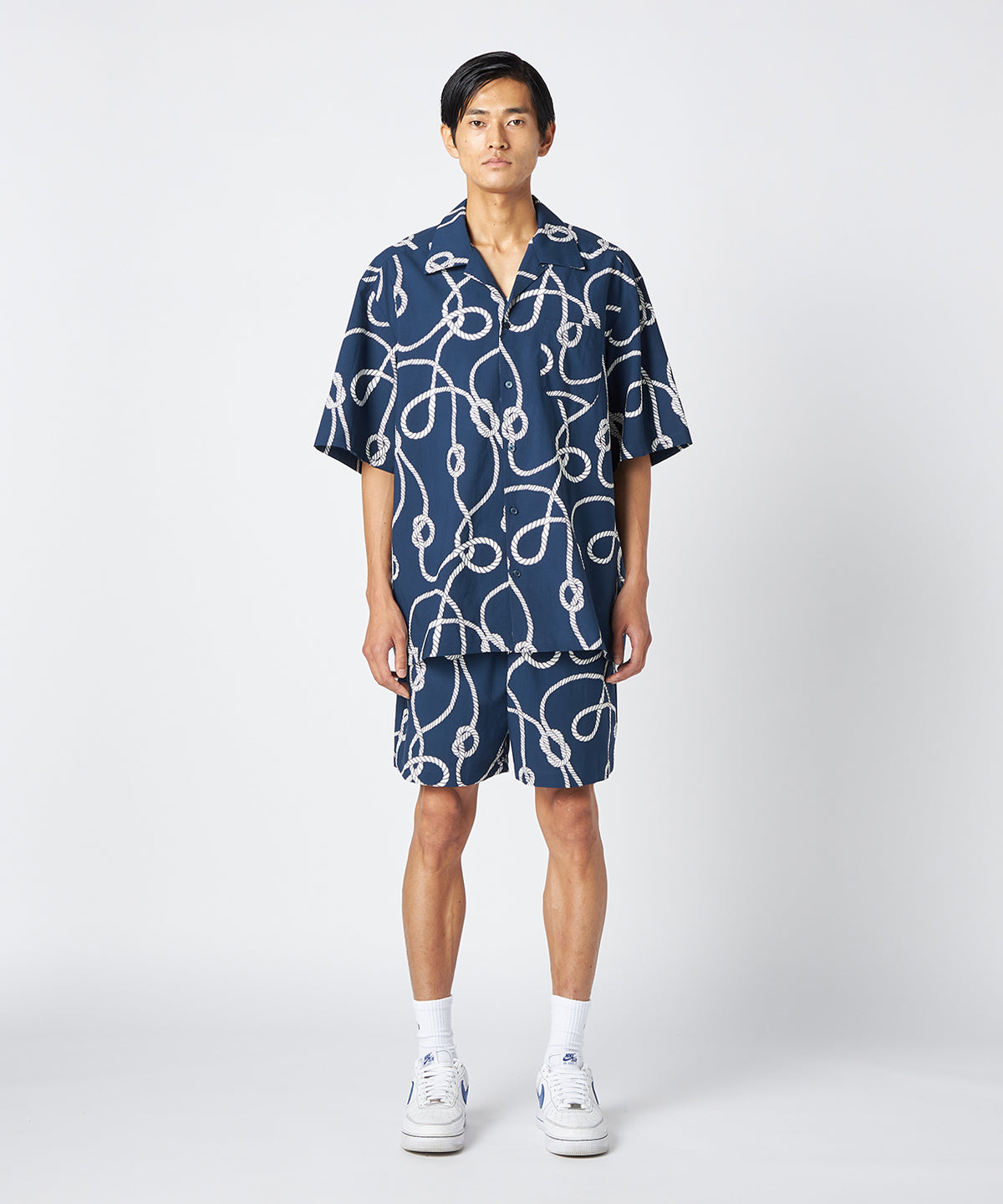 African Textile Shorts NAVY
