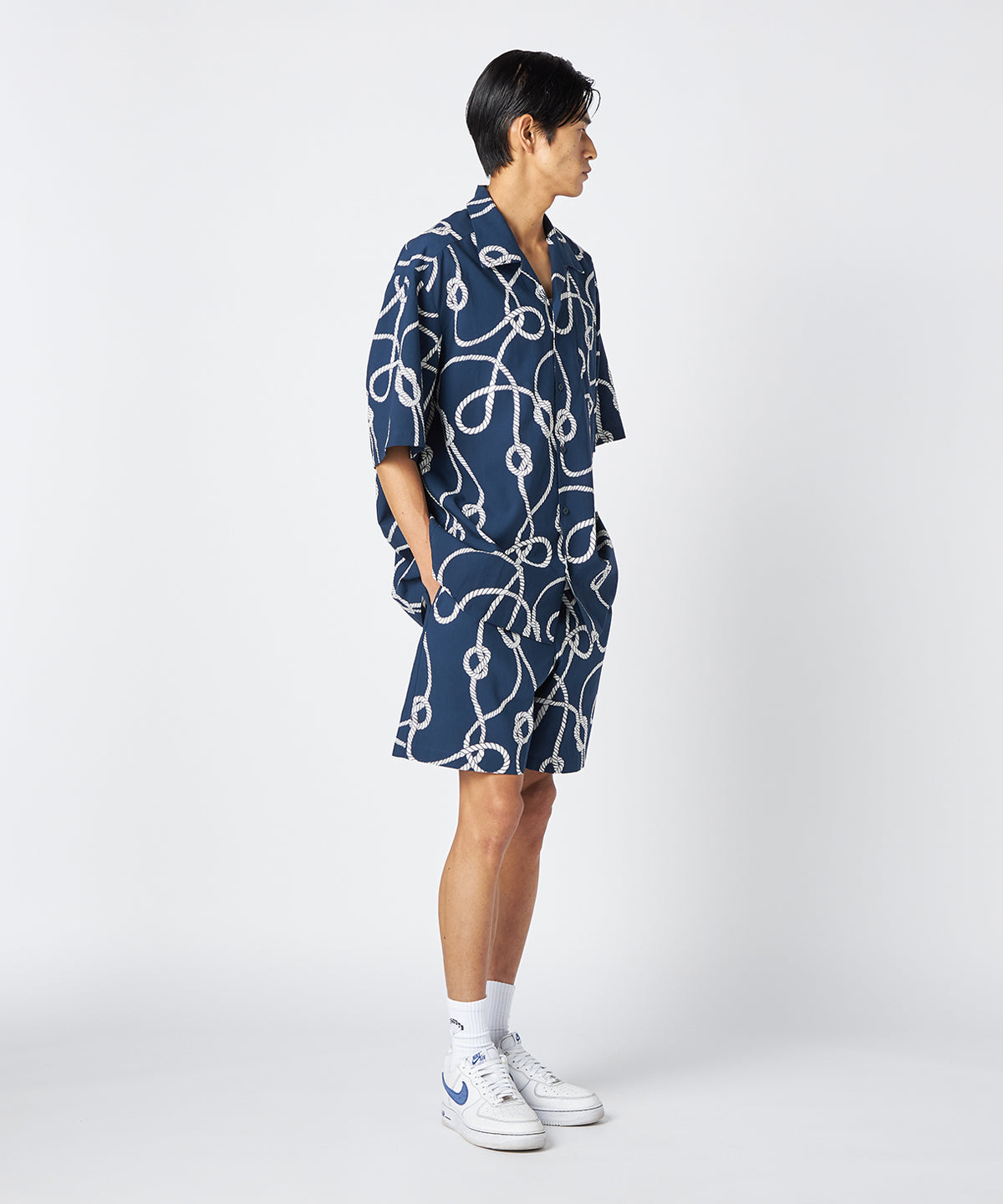 African Textile Shirt NAVY