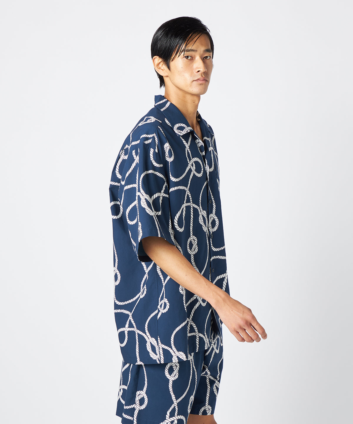 African Textile Shirt NAVY
