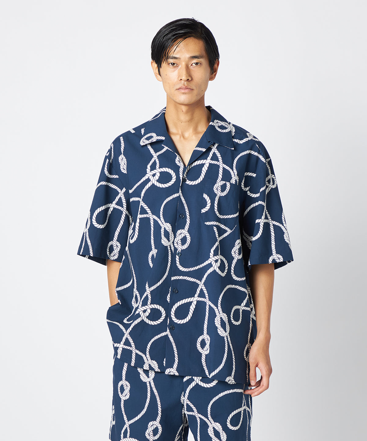 African Textile Shirt NAVY