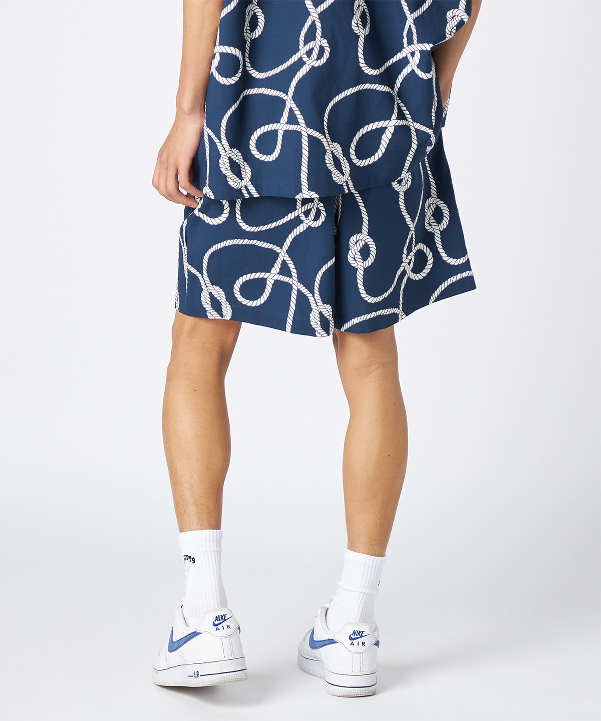 African Textile Shorts NAVY