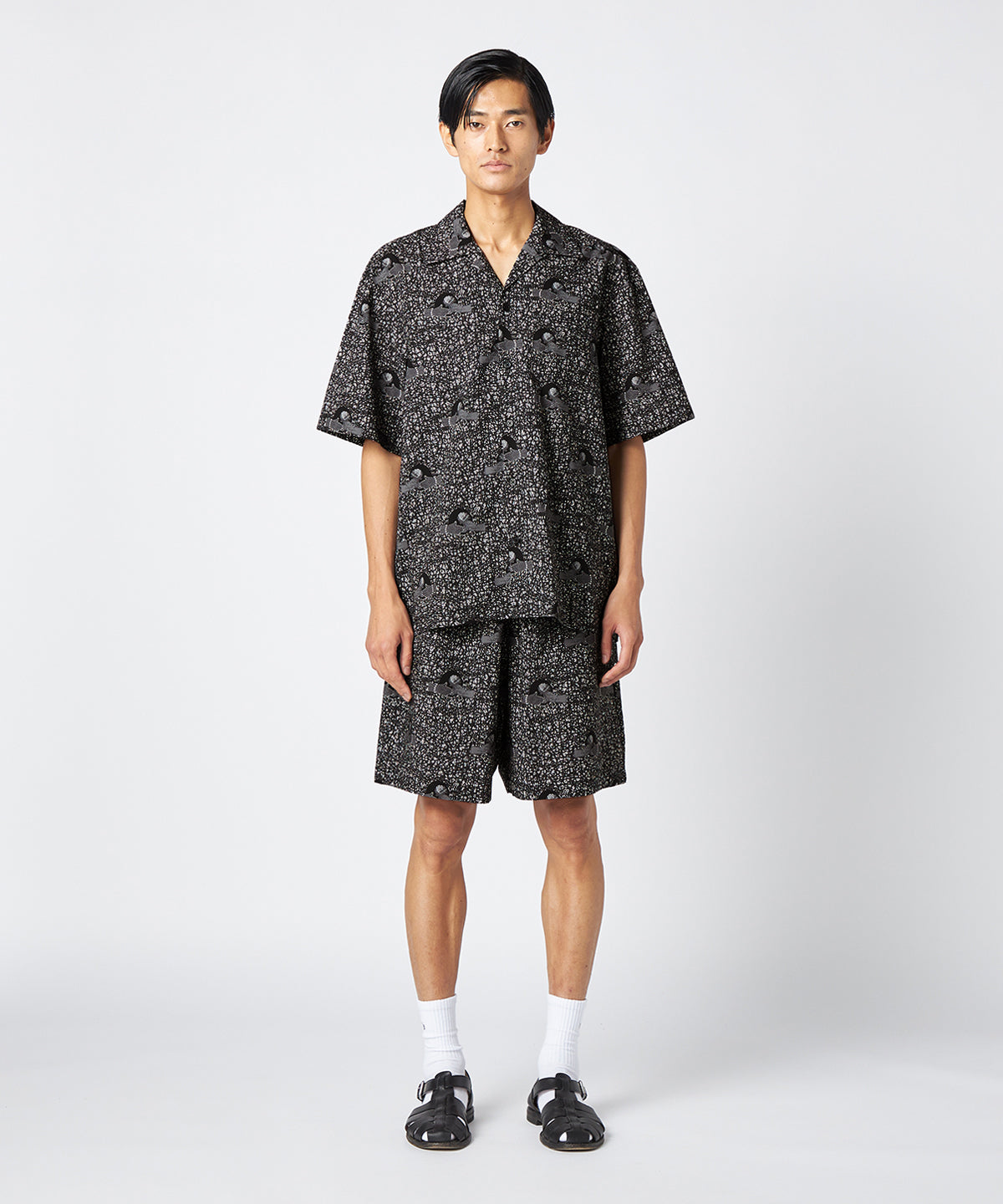 African Textile Shirt BLACK