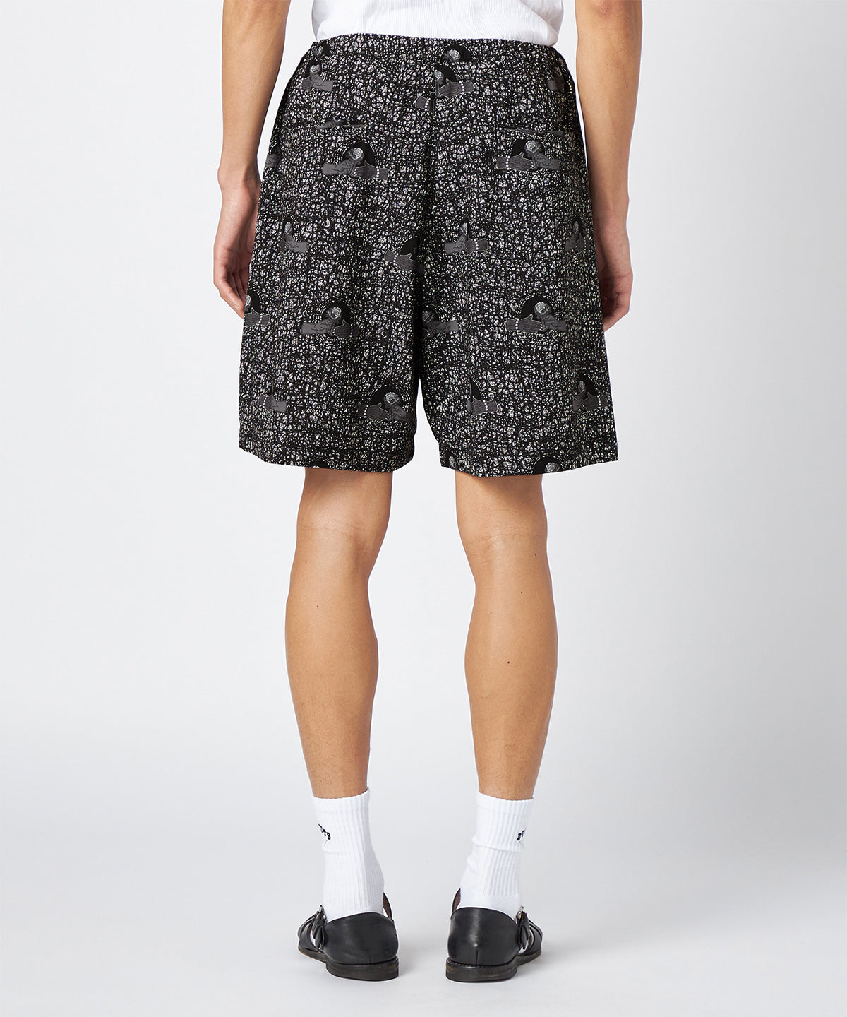 African Textile Shorts BLACK