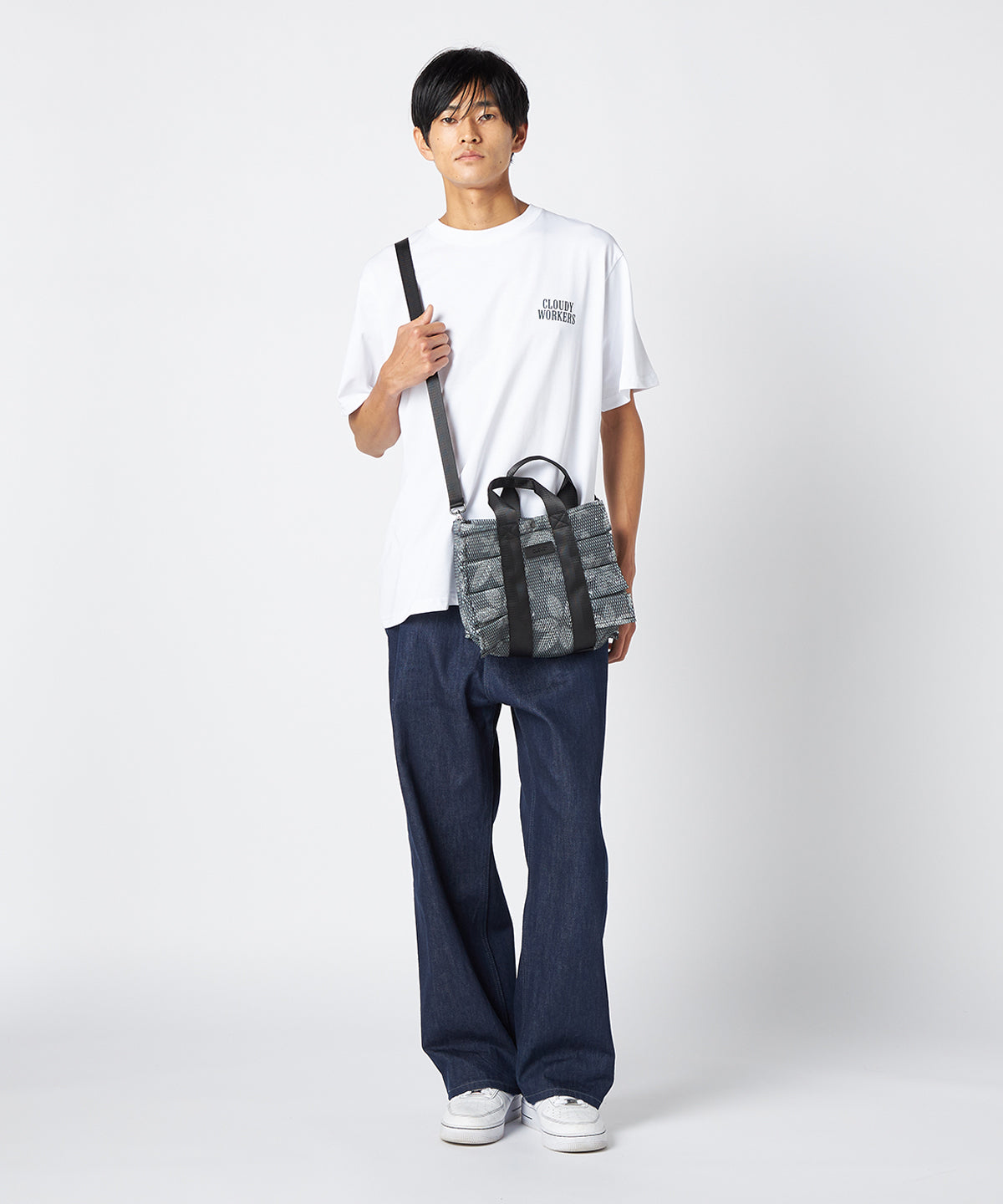 Mesh Frill Bag「心の花」 NAVY