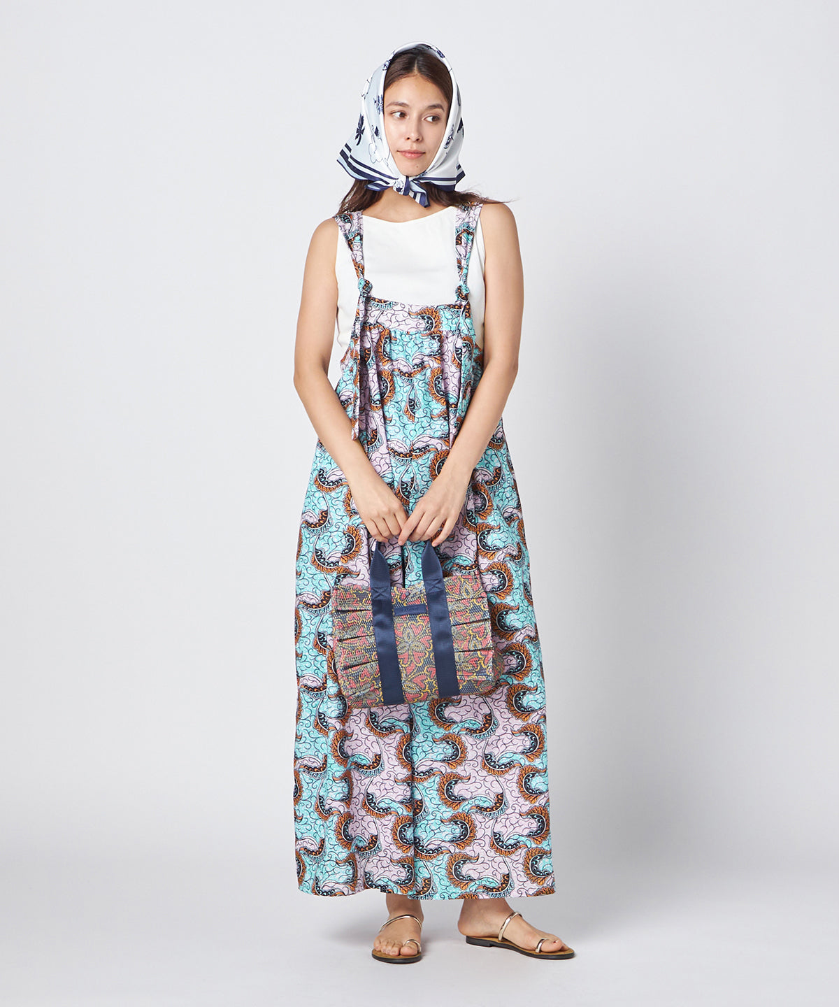 Mesh Frill Bag「心の花」 NAVY
