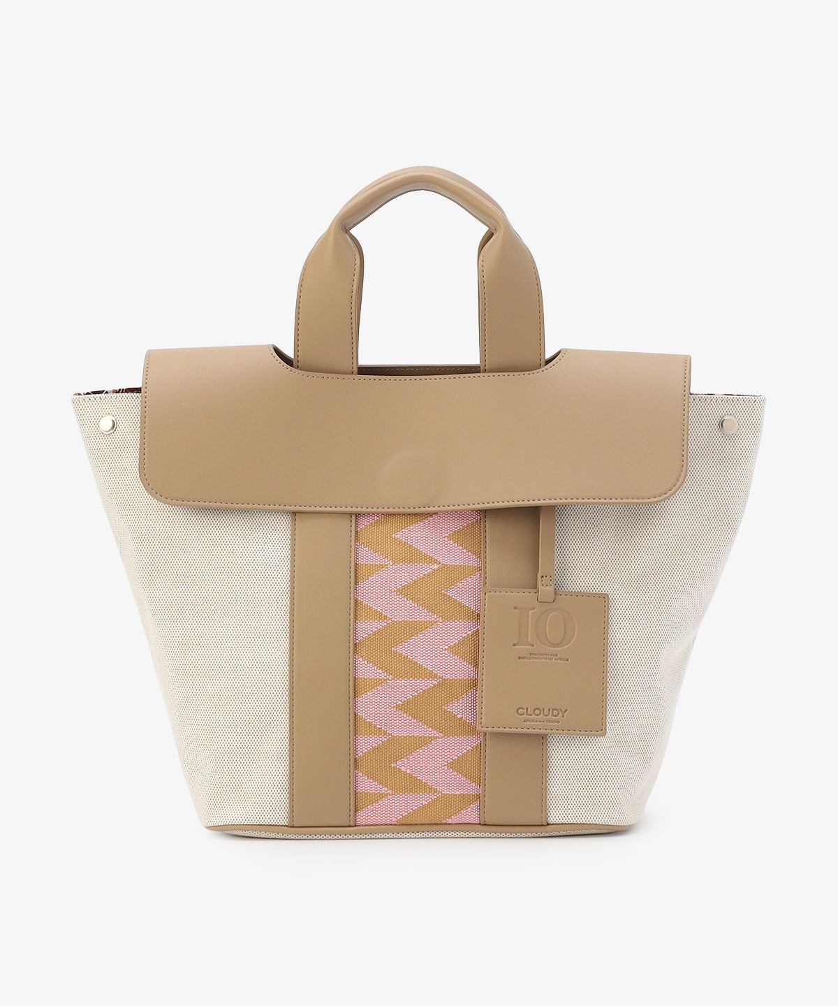 ツートンケンテバッグ BEIGE×PINK（S / M / Lサイズ）