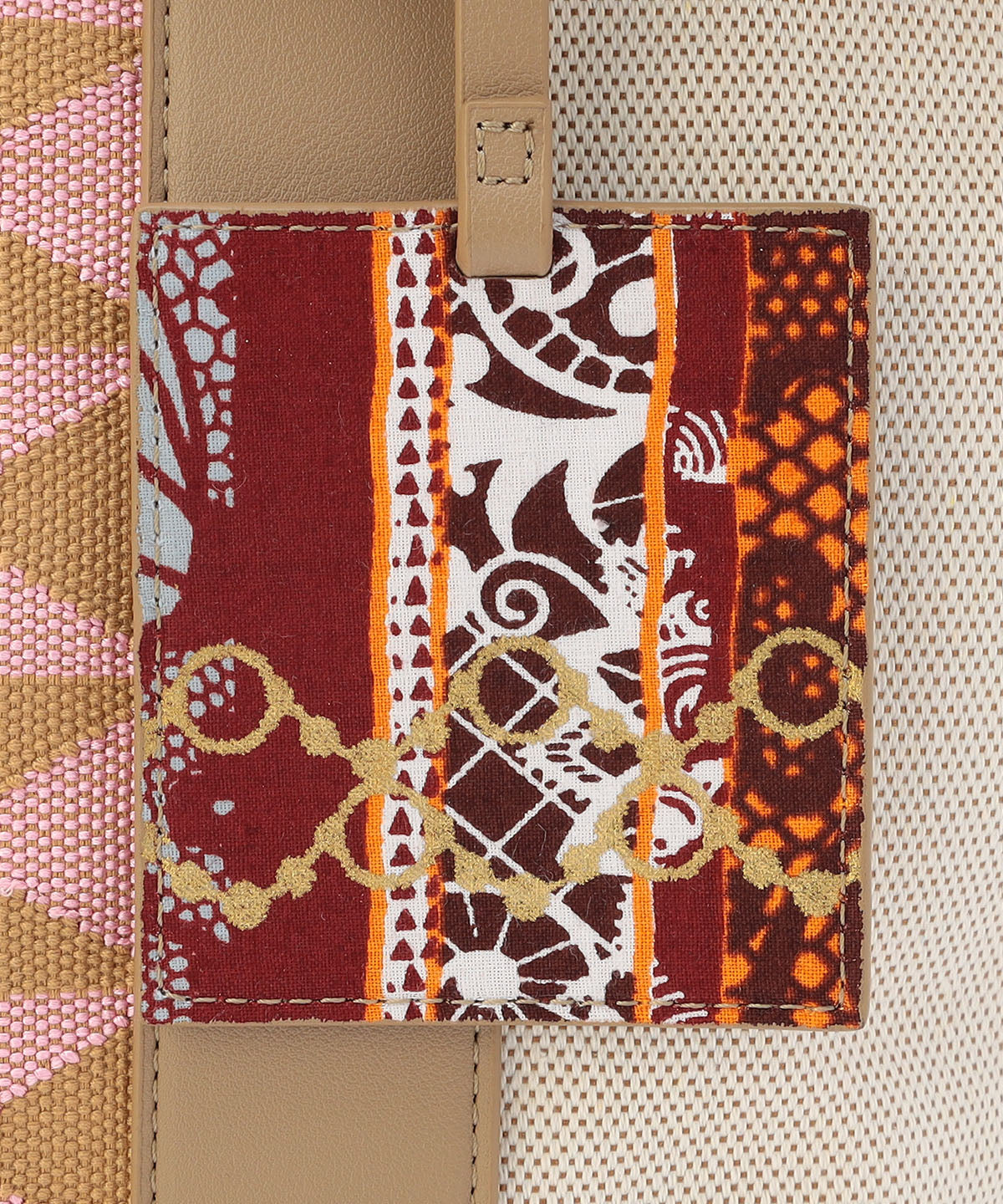 ツートンケンテバッグ BEIGE×PINK（S / M / Lサイズ）