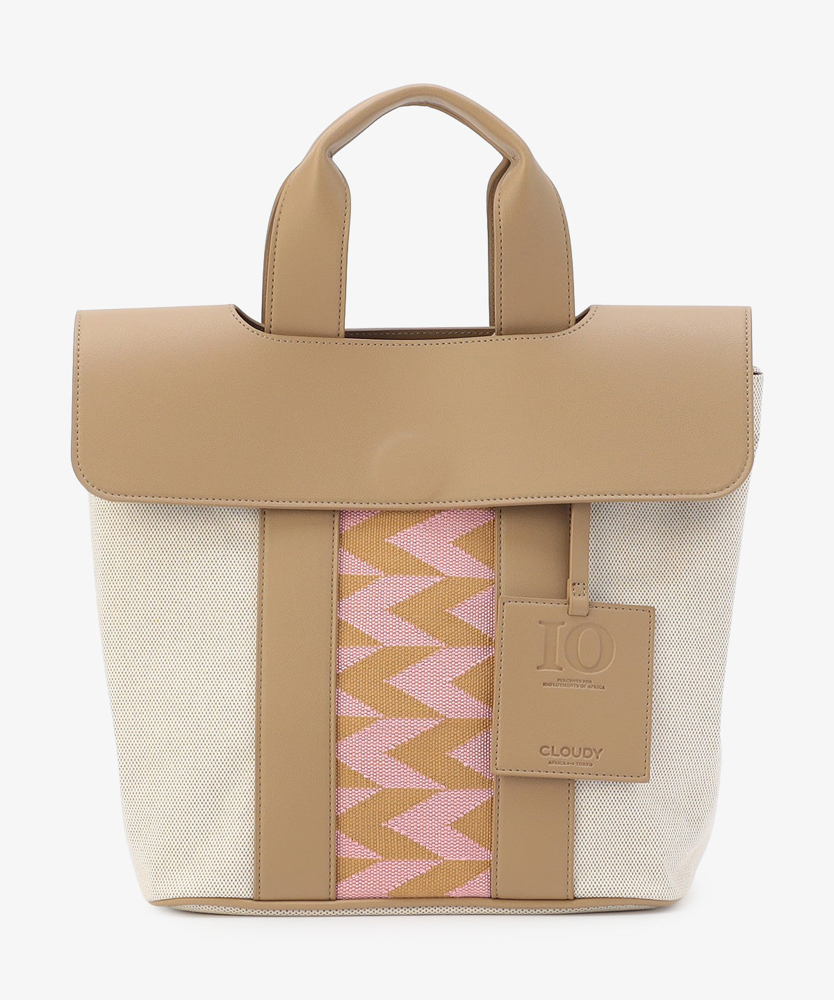 ツートンケンテバッグ BEIGE×PINK（S / M / Lサイズ）