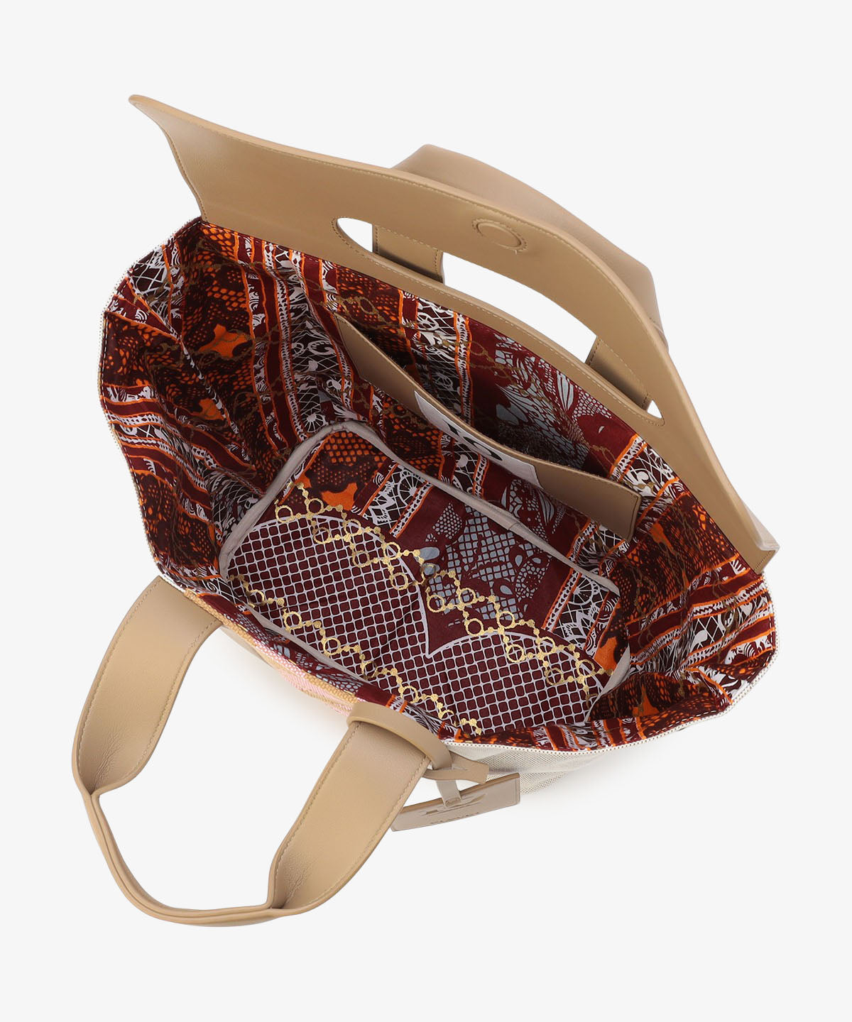 ツートンケンテバッグ BEIGE×PINK（S / M / Lサイズ）