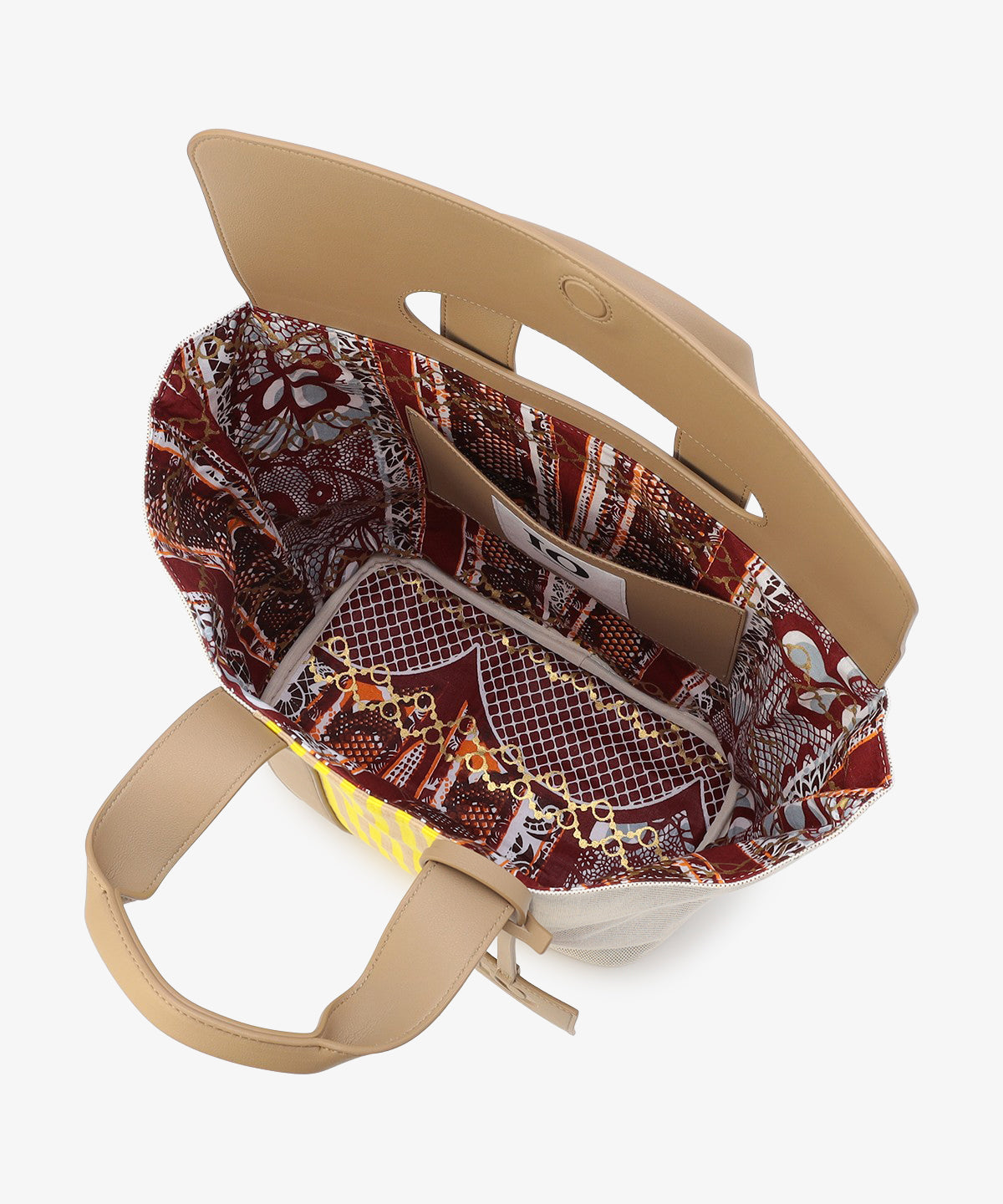 ツートンケンテバッグ BEIGE×YELLOW（S / M / Lサイズ）